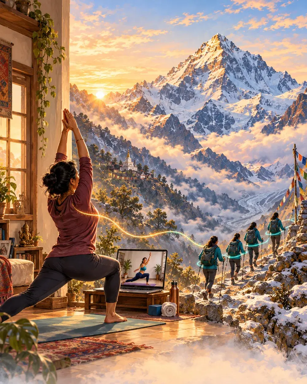 A live class flowing into a Crew climbing the mountain together