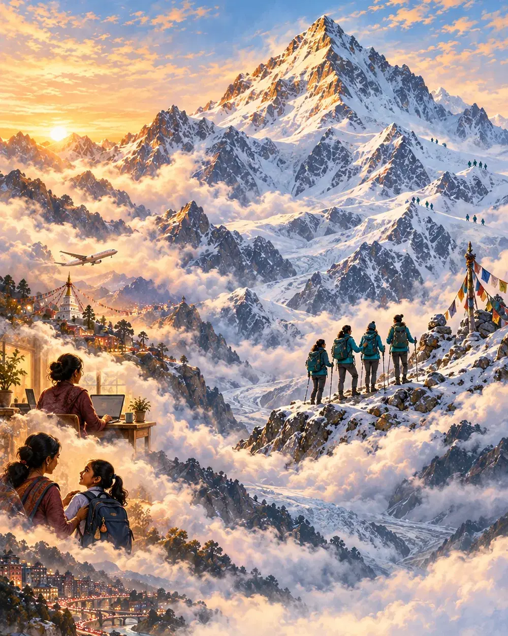 Weather closing over the high route of the mountain